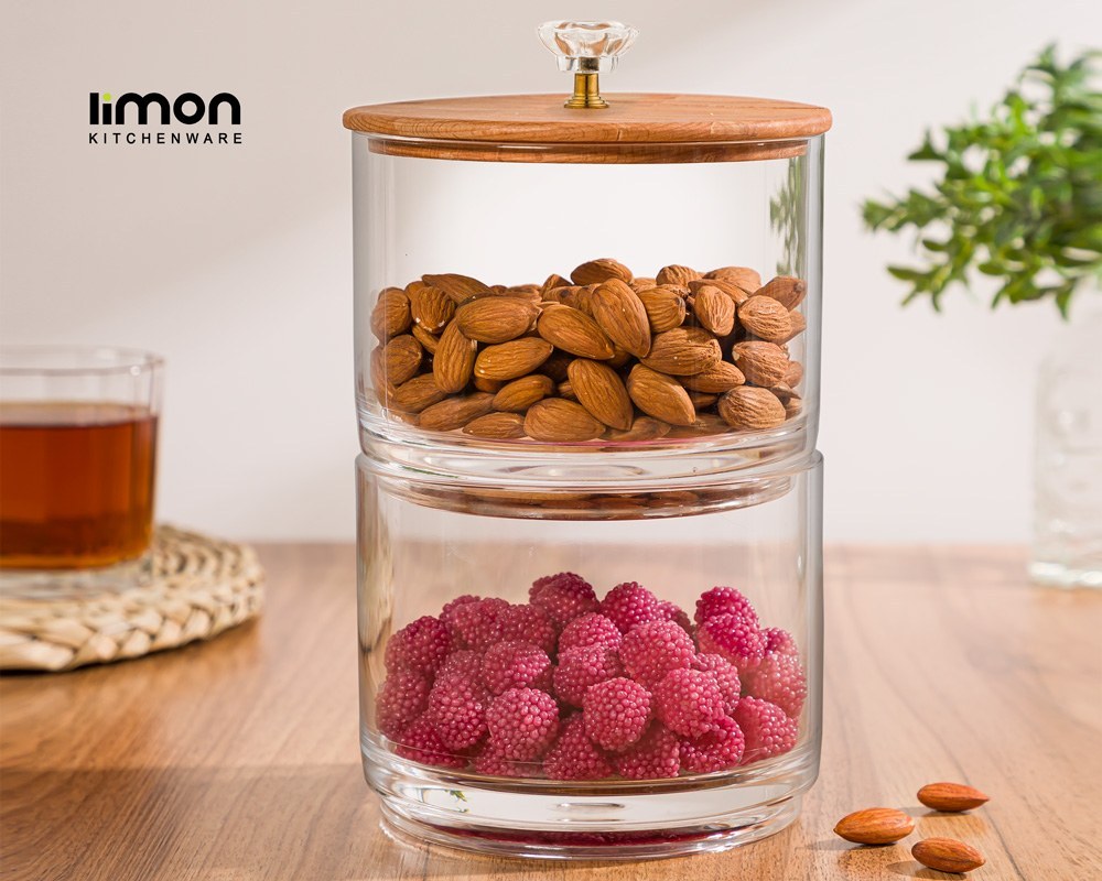 شکلات خوری 2 طبقه درب چوبی لیمون